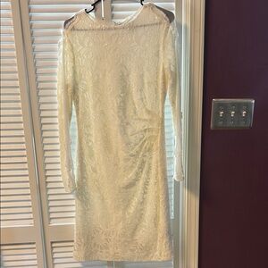 Ralph Lauren Ivory Long-Sleeve Lace Sheath Dress